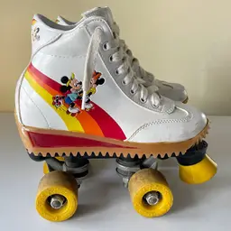 Vintage 70s/80s 1981 Walt Disney Mickey & Minnie Character Skates, Kids Size 1