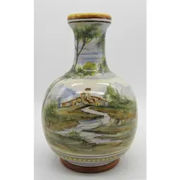Menegatti Firenze Hand Painted Italian Pottery Vase