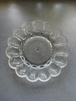 Egg Relish Tray Crystal Indiana Glass