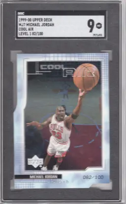 1999-2000 UD Michael Jordan Cool Air Level 1 SGC 9 82/100 Bulls
