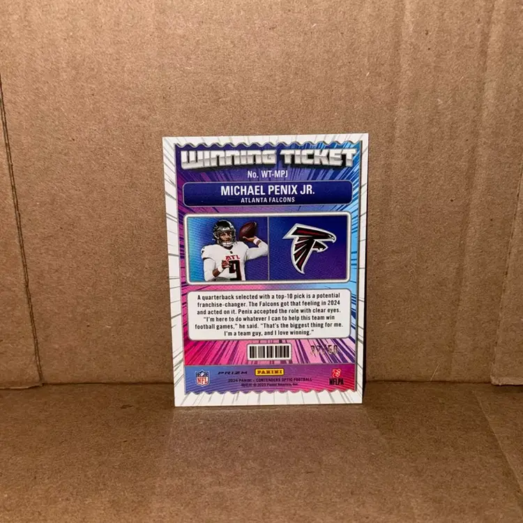 2024 Panini Contenders Optic Football Michael Penix Jr. Winning Ticket Orange /50 RC