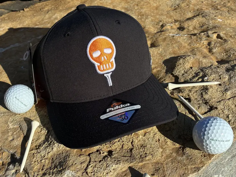Killer Hook Golf Hat (Black Hat w. Orange Logo)