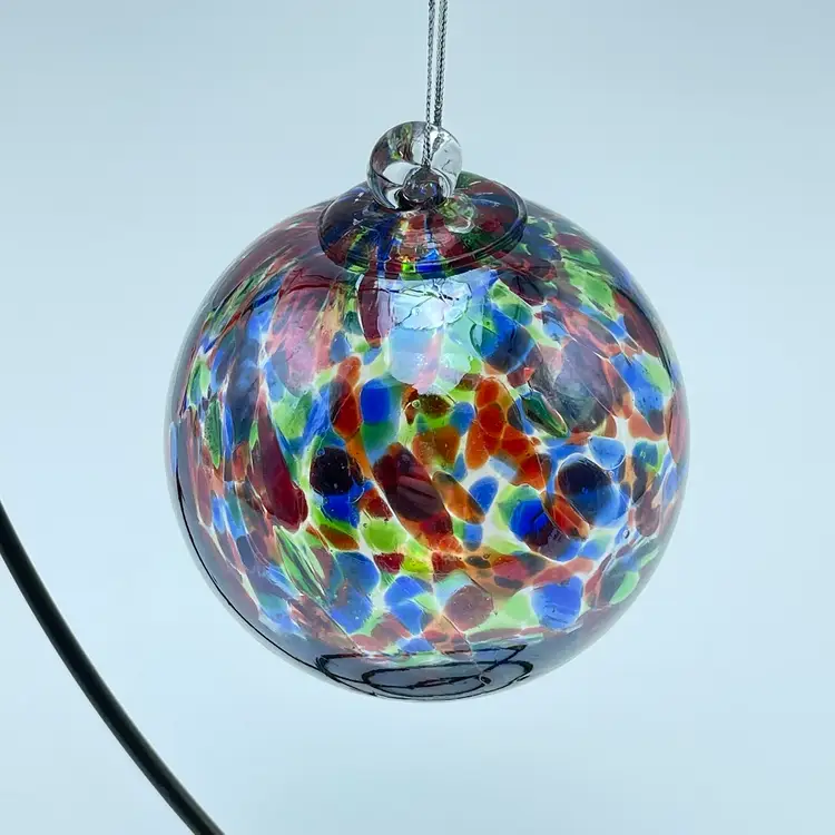 Rossi Glass Confetti Witches Ball Hand Blown Multi Color Ornament Niagara Falls