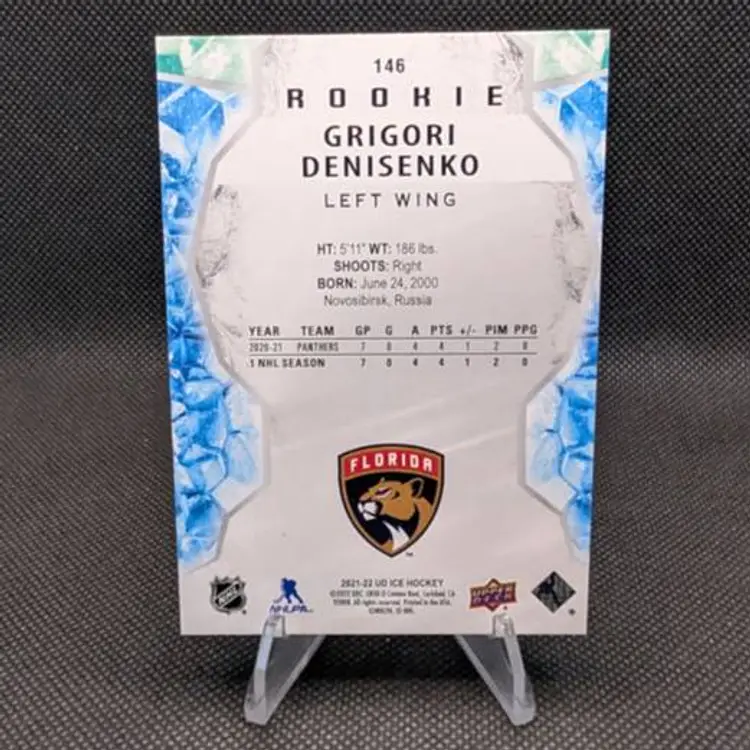 Grigori Denisenko 2021-22 Upper Deck Ice Green Parallel Rookie Card (RC) #146 - Florida Panthers