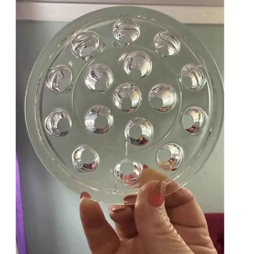 #2 Vintage 16-Hole Clear Pressure Glass Flower Frog | 5" Round Floral Arrange