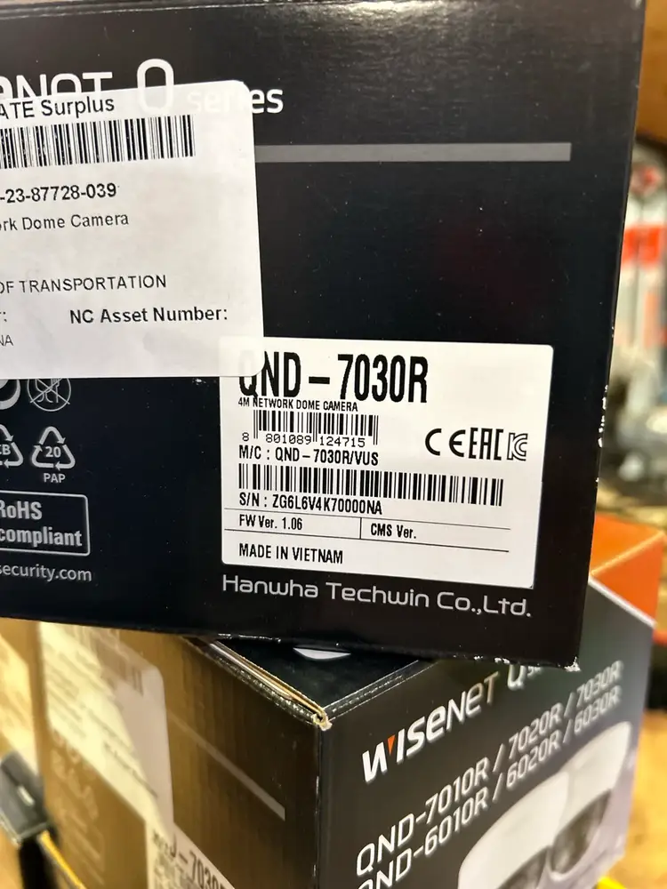 Wisenet Security Dome cameras