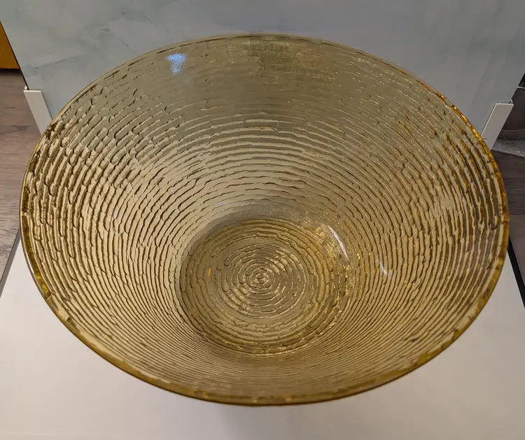 Vintage Anchor Hocking Soreno Large Serving Salad Chip Bowl 11.25" Amber Glass