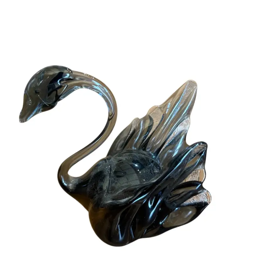 Kristallglas Kisslinger Art Glass Swan Figurine Paperweight