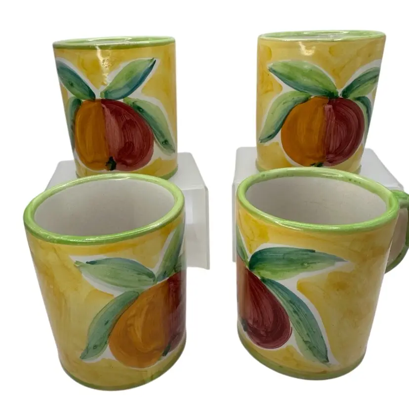 Solimene mugs (set of 4) Fruit Made in Vietri, Italy