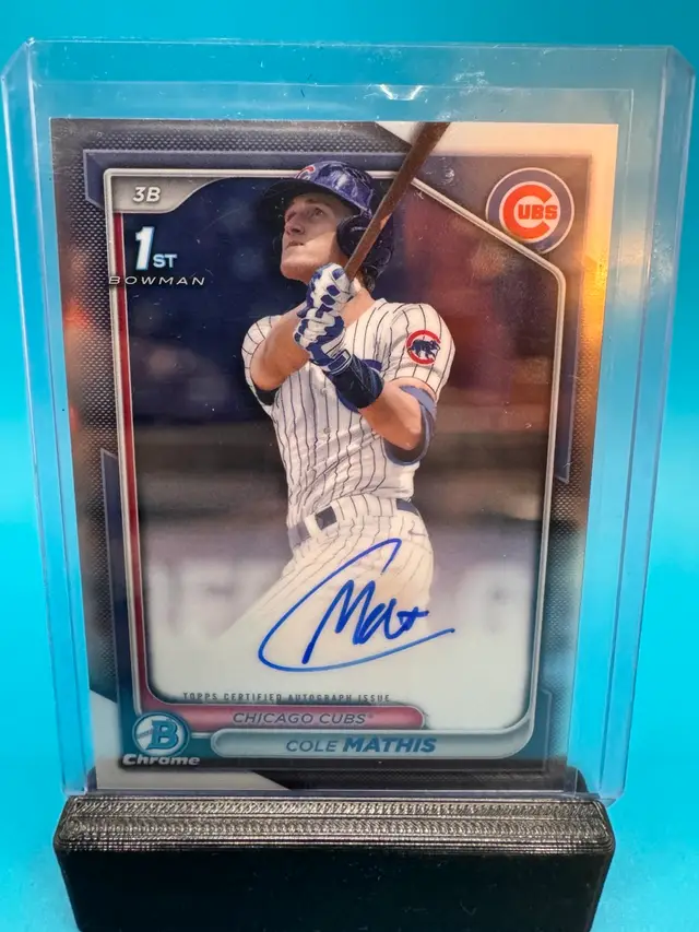 Cole Mathis 1st Bowman Chrome Auto Chicago Cubs