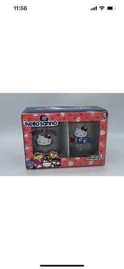 Sanrio Hello Kitty Stemless Wine Glasses (Set Of 2) NIB