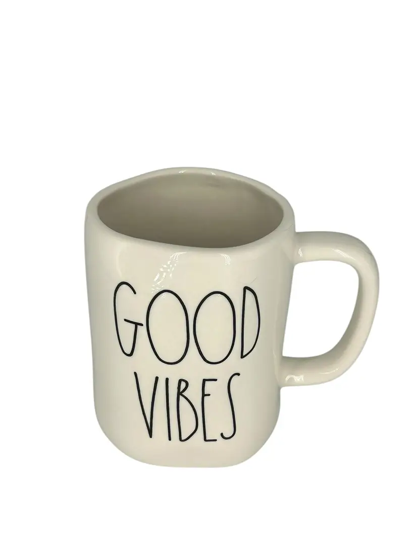 The Rae Dunn By Magenta "Good Vibes" Coffee Tea Cup Mug