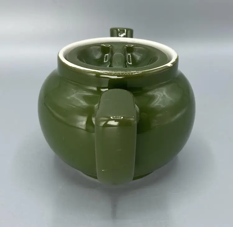 Vintage HALL Boston Individual Teapot with Lid - Forest Green - Restaurant Ware