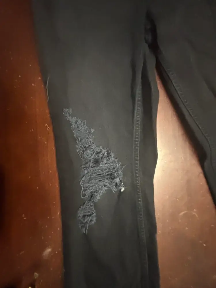 Black Good American 0/25 Distressed And Raw Hem At Ankle Jeans Excellent Preppy Old Money