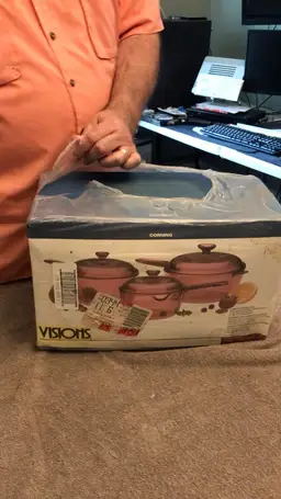 Corning VISIONS Cranberry 6-Piece Saucepan Set - Vtg 1995 (1, 1 .5, 2.5 Qt) READ