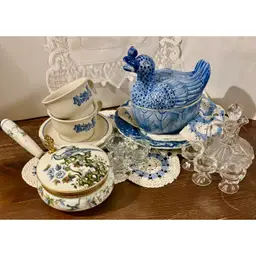 Duck On Nest Ceramics & Glass Vignette