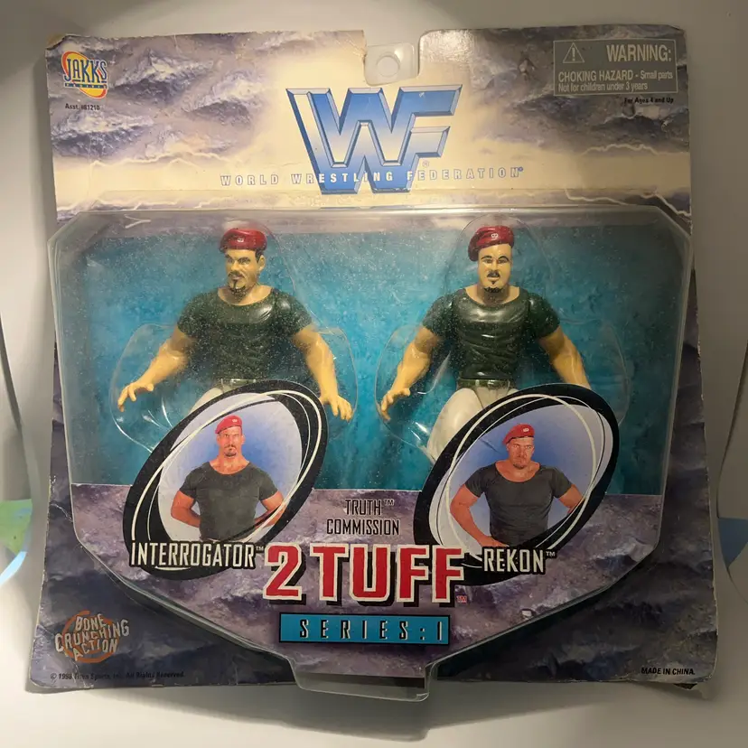 Vintage 1998 WWF Jakks Pacific 2 Tuff Series 1 Truth Commission - Interrogator & Rekon 2-Pack MOC New