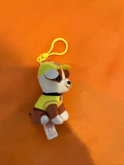 Ty RUBBLE the BULL DOG Paw Patrol Beanie Boo Keychain CLIP 4” Preowned.