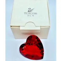 Swarovski Mini Red Heart Paperweight With Box