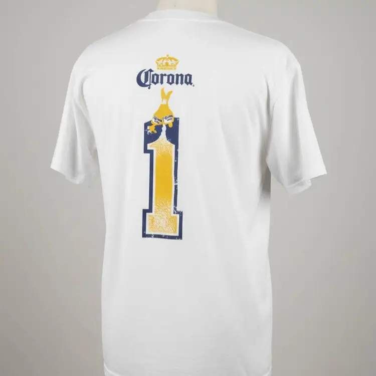 Corona Beer T-Shirt White Size XL Short Sleeve Football Beach Party Cinco de Mayo