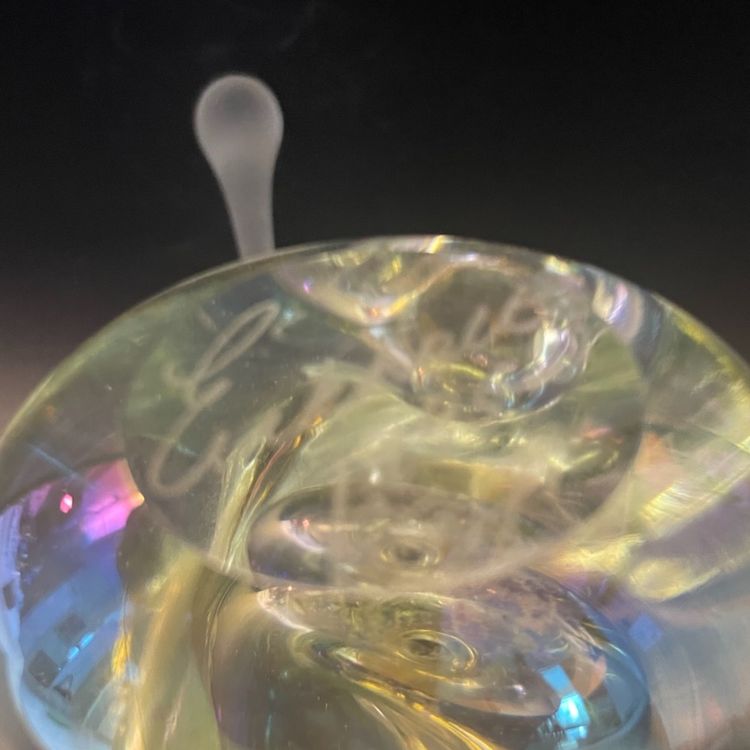 Etched Eickholt Signed Perfume Bottle 1995