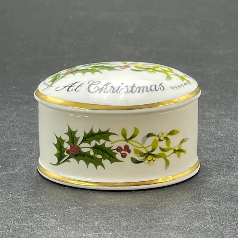 Coalport Bone China Love & Best Wishes At Christmas Trinket Box VTG England