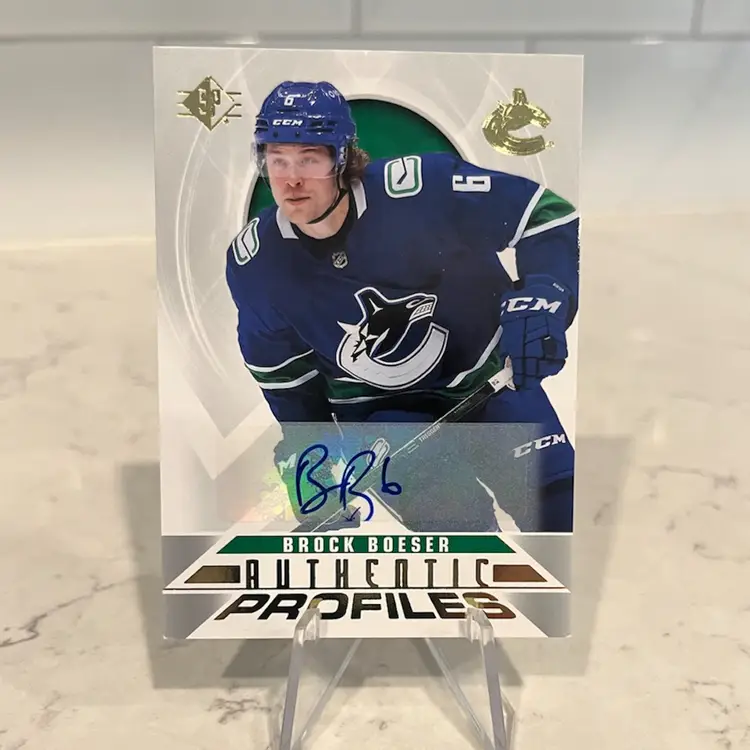 2020-21 Upper Deck SP Brock Boeser Authentic Profiles Auto 
