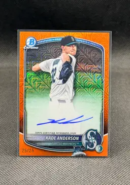 Kade Anderson 2025 Bowman Draft Chrome Mega Box Orange Mojo Autograph /25