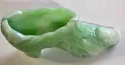 Vintage Green Glass Boot slag