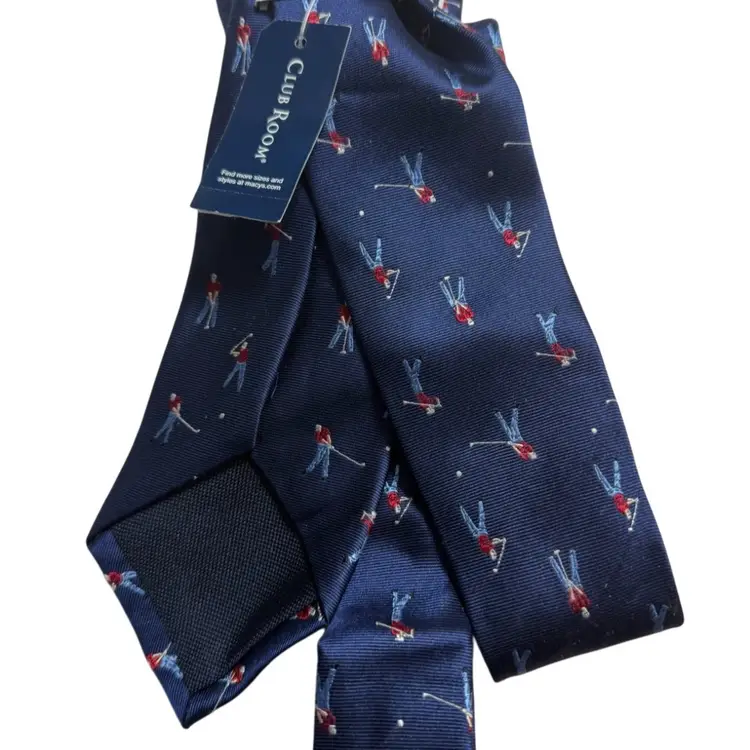 New CLUBROOM 100% Silk Golfer Tie Makes A Great Golfer Gift! $80