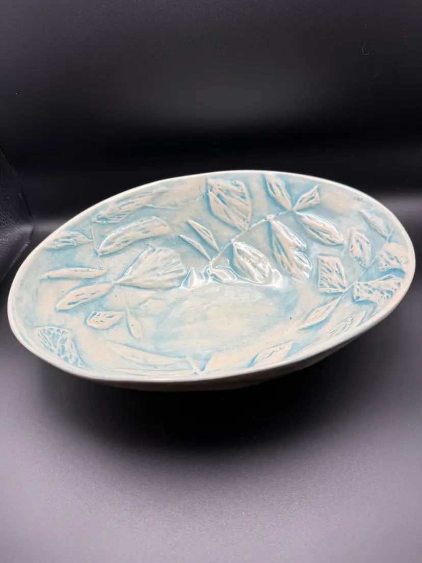 Opalhouse Microwave Safe 10 1/2" Oval Salad Serving Bowl in Turquoise - Signed