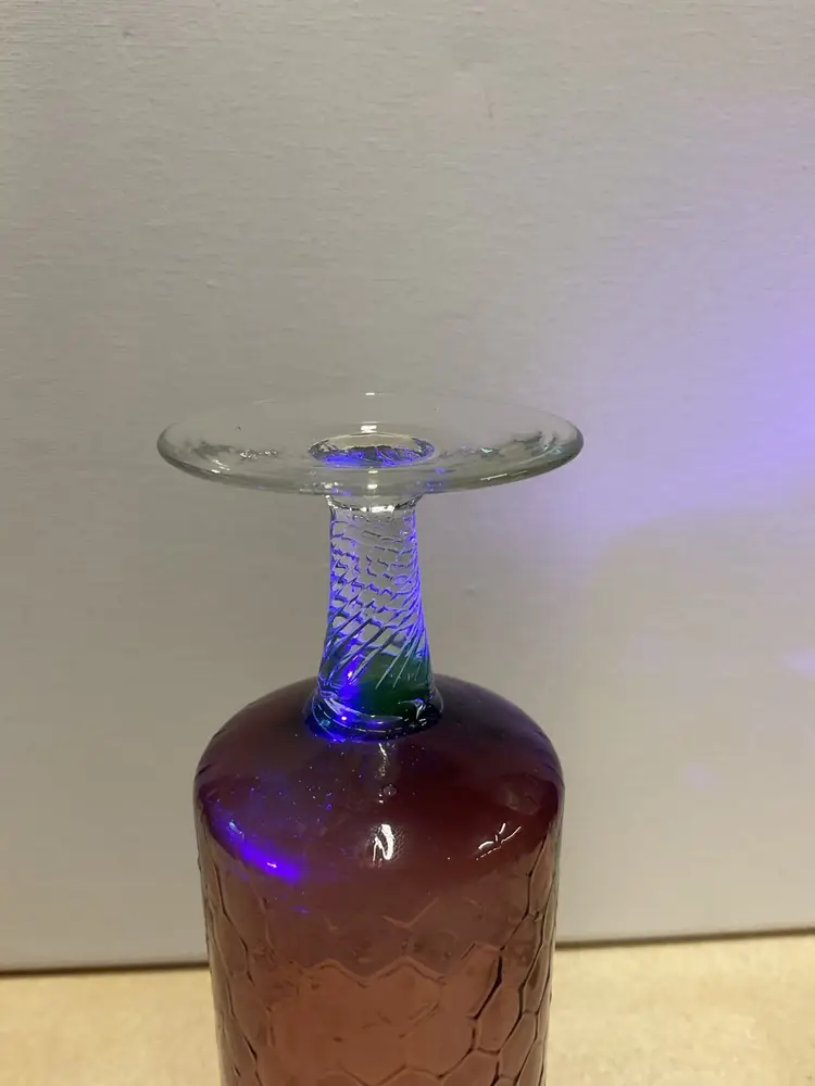 15. Vintage Amethyst Glass Bud Vase With Diamond Optics