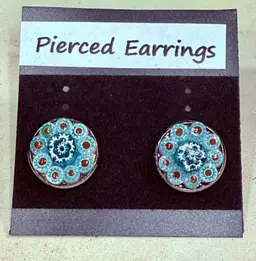 Artist Designed Millefiori Glass Post Earrins