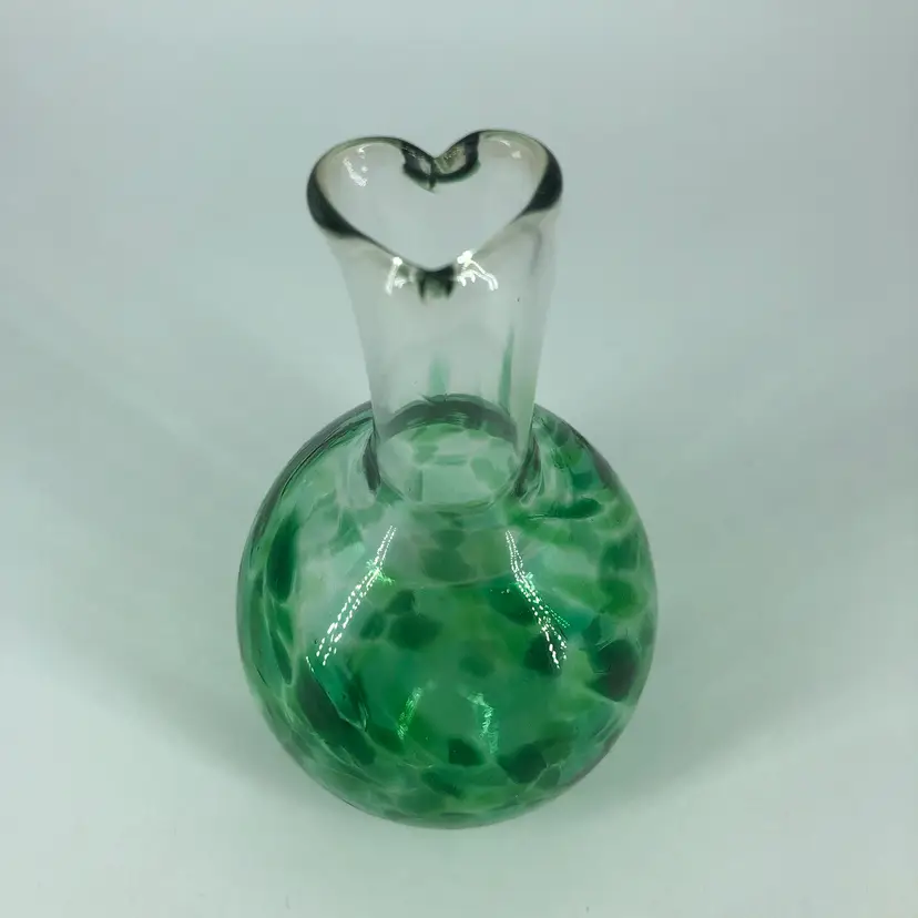 Hand-Blown Art Glass Circle of Friends Heart Vase