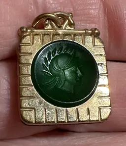 Antique Victorian Fob Pendant Gold Filled Carnelian & Chrysoprase Intaglio