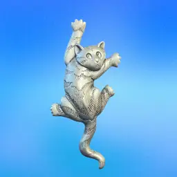 JJ 1988 Cat Climbing Brooch 3” X 1 1/2”