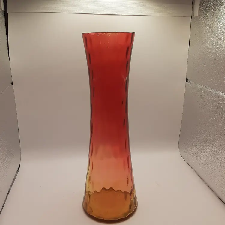 Vintage Amberina Optic Vase