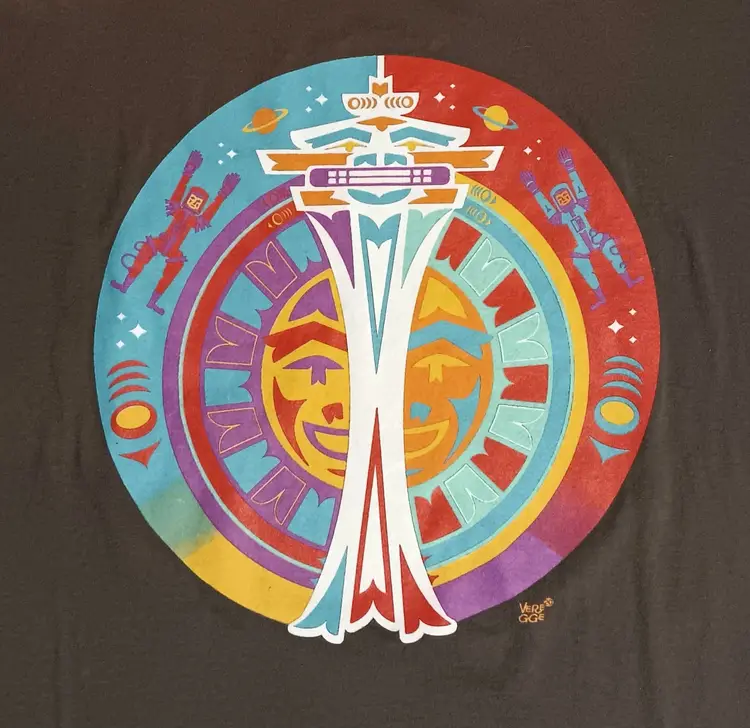 Seattle Space Needle World's Fair t-shirt Native American Artist Jeffrey Veregge