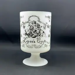 Vintage Pedestal Milk Glass “Lover’s Cup” Valentine’s Day