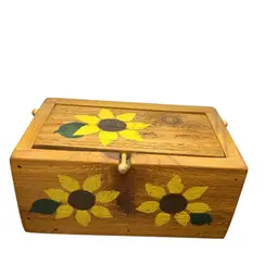 Hand painted Sunflower Wooden Box 
@ 4x5x8 1/2