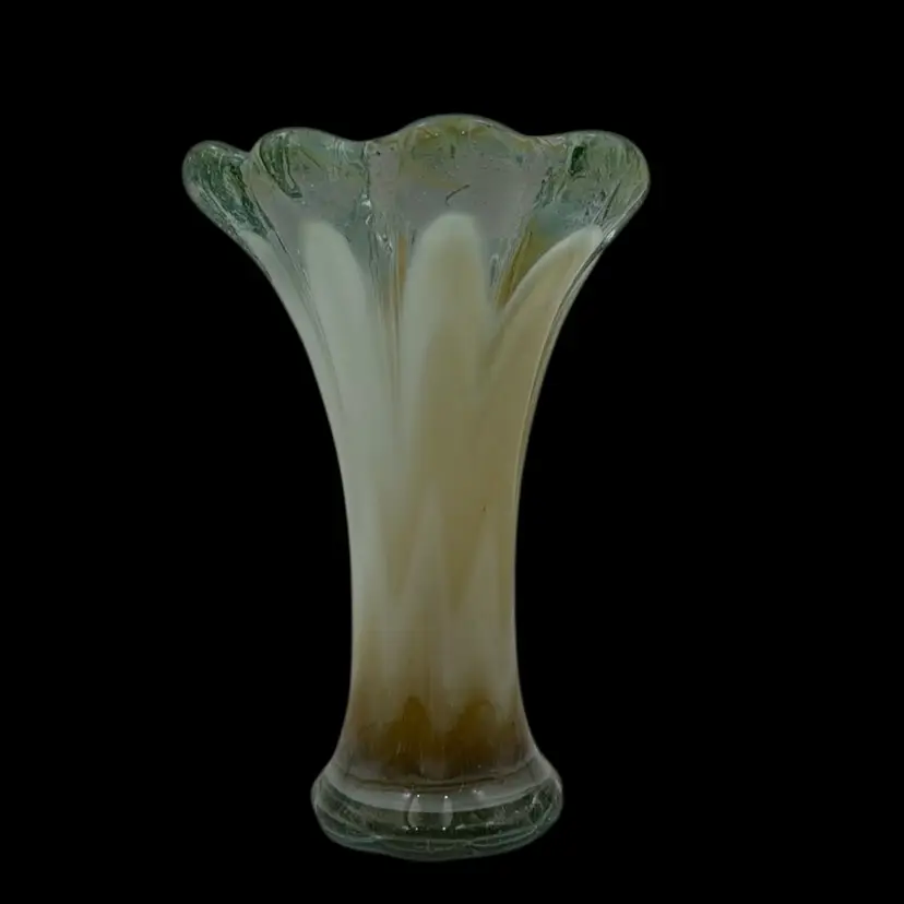 Vintage Amber Cream Art Glass