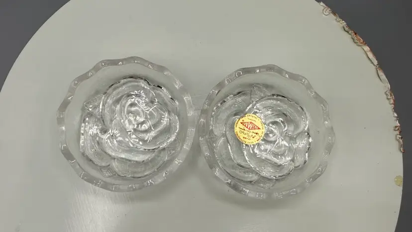 Vintage ARTMARK 24% Lead Crystal Rose Bowl/Trinket Dish | Echt Bleikristall W. Germany 
3”W x 1” H