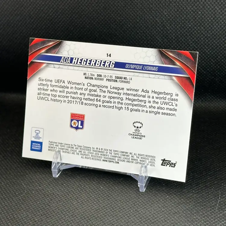 Ada Hegerberg 024/299 - 2023/24 Topps Chrome Purple Refractor UEFA OL Olympique Lyonnais