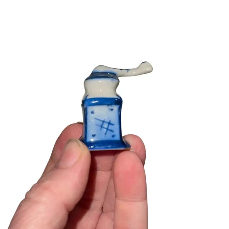 #01 - Vintage Small Blue And White Ceramic Teapot Made In Korea