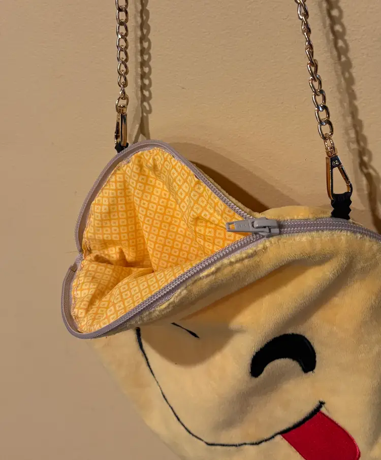 Smile & Carry On” – Upcycled Smiley Face Pillow Purse