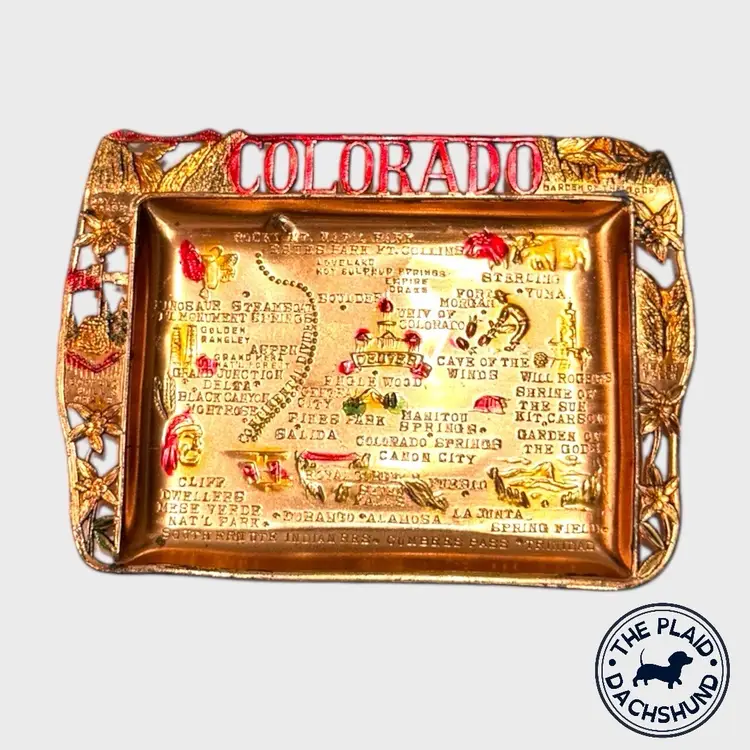 Vintage Colorado Tin Trinket Tray