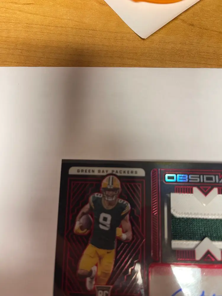 2020 Panini Obsidian Christian Watson, Green Bay Packers, Rpa 7/10