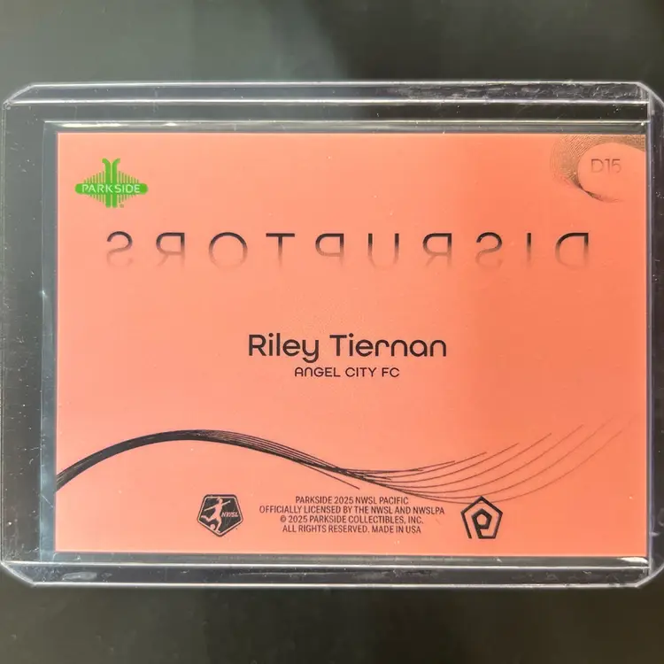 Riley Tiernan 2025 Parkside Pacific Disruptors Soccer Card
