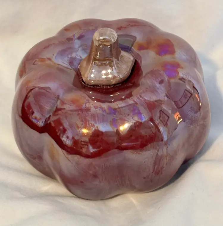 3.5” X3” Lusterware Ceramic Pumpkin