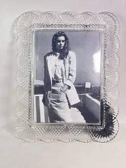 Elegant Vintage Crystal Photo Picture Frame 5x7 Standing
